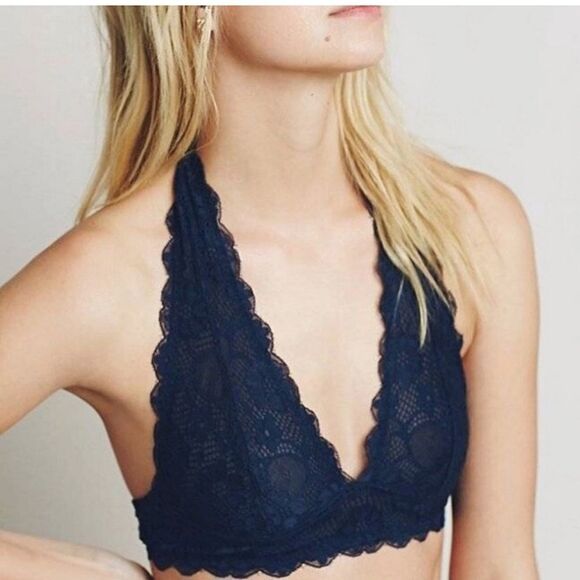 Free People Galloon Halter Floral Lace Bralette XSMALL - Picture 1 of 6